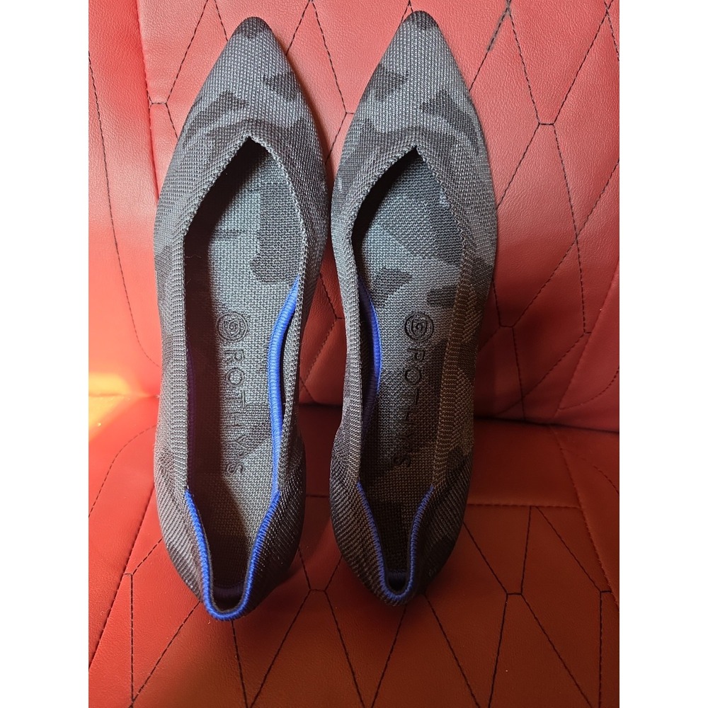 ROTHY'S The Point Dark Gray Camo Ballet Flats Shoes 8.5 US 6UK 39EU